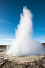 Strokkur geysir eruption, Golden Circle, Iceland