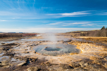 Strokkur geysir eruption, Golden Circle, Iceland
