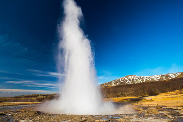 Strokkur geysir eruption, Golden Circle, Iceland