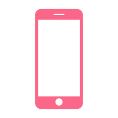 Pink smartphone. Vector illustration.
