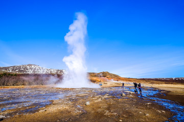 Strokkur geysir eruption, Golden Circle, Iceland