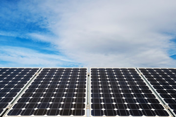 Solar panel, photovoltaic, alternative electricity source - selective focus, copy space