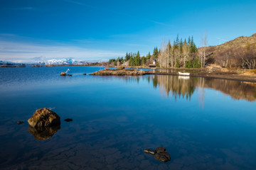 Lake Thingvellir in the Thingvellir National Park in Iceland