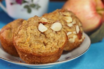 Homemade apple Muffins, selective focus