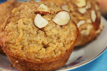 Homemade apple Muffins, selective focus