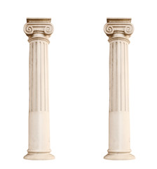 architectural columns isolated on a white background