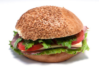 Hamburger on a white background