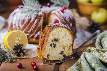 cake with raisins