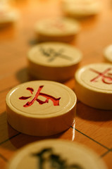 Close-up of Chinese board game, selective focus
