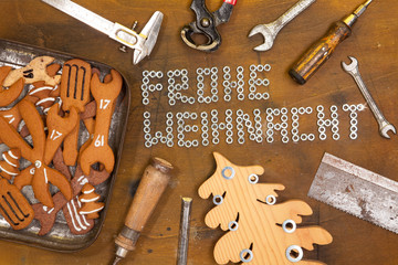 Heimwerker Weihnachten auf der Werkbank