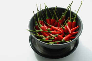 Still life of chilies in bowl