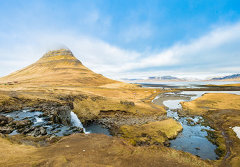 Kirkjufell Mountain and Krikjufellfoss Waterfall, Iceland