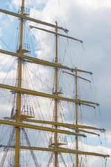 Old sailing boat rigging