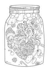 Vector cute Magic glass jar