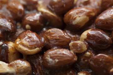 almonds in caramel
