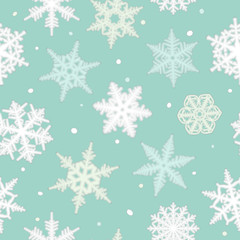 Seamless Christmas pattern from snowflakes. Vector illustration.