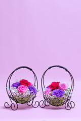 A Gift of Preservrd Flower and Clay Flower Arrangement, Colorful