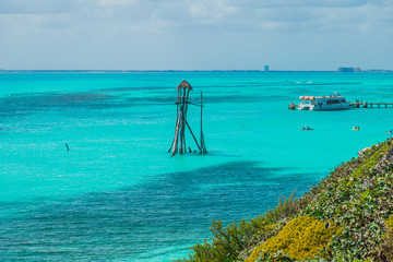 Garrafon Park Punta Sur Cliff, beautiful island of Isla Mujeres, Mexico