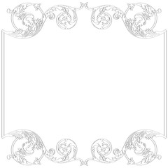 Vintage baroque frame,menu, ornament. Vector.