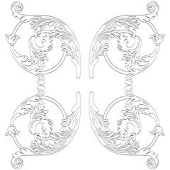 Vintage baroque frame, ornament. Vector.