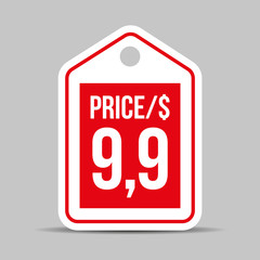 Price tag vector red