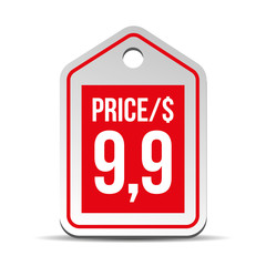 Price tag vector red