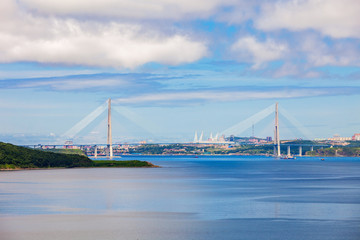 Fototapeta na wymiar Russky Russian Bridge, Vladivostok