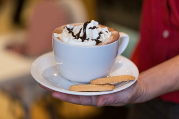 serving coffee