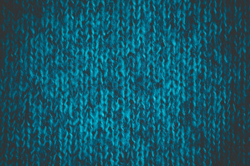 Bright blue-green wool knitted ornament