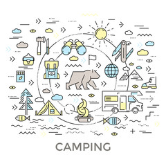 Camping Round Composition
