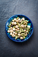 Green cardamom seeds close-up