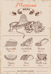 Mexican Hand Drawn Menu