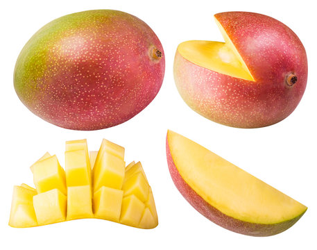 Set of mango isolated on white background