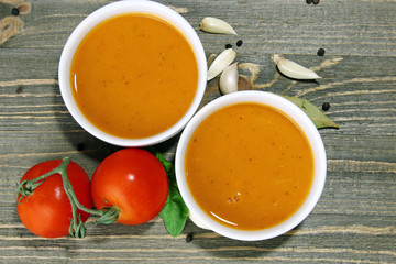 Bowls of Tomato soup