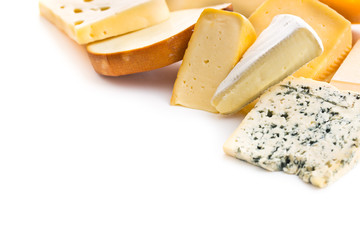Different kinds of cheeses.
