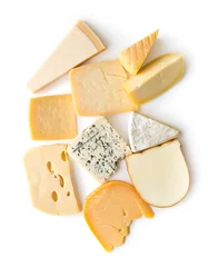 Gordijnen Different kinds of cheeses. © Jiri Hera