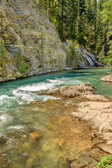 Fragment of Five Lakes trail in Jasper, Alberta, Canada.