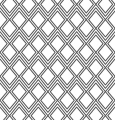 Vector seamless pattern. Modern stylish texture. Monochrome pattern. The grid of rhombuses.