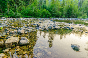 Majestic mountain river in Canada. Manning Park in British Columbia.