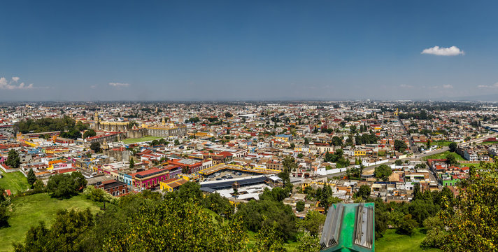 High view of Cholula City - Cholula, Puebla, Mexico