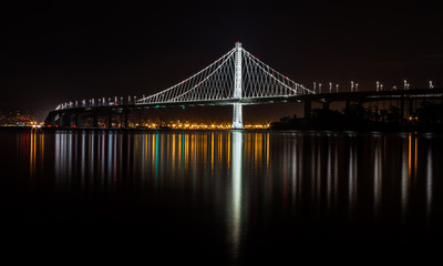 Fototapeta na wymiar Night view of the section, Bay Bridge.