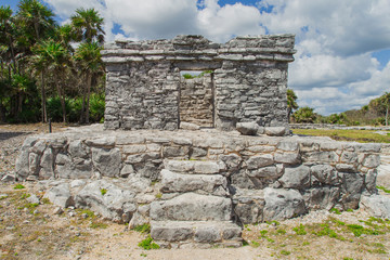 Fototapeta na wymiar Mayan Ruins of Tulum. Old city. Tulum Archaeological Site. Riviera Maya. Mexico