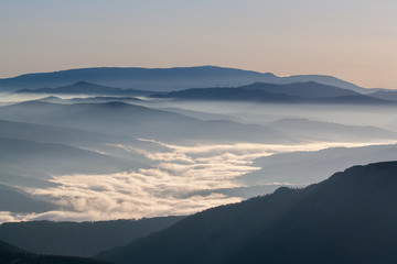 Fototapeta na wymiar Misty hills