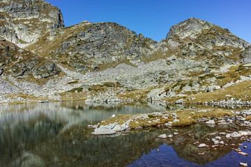 Fototapeta premium Landscape of Elenski lakes and Malyovitsa peak, Rila Mountain, Bulgaria