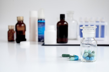 check pills in laboratory no one