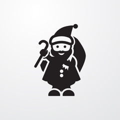 santa claus with gifts icon illustration