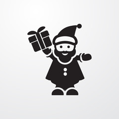 santa claus with gifts icon illustration