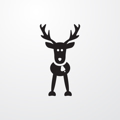 Christmas deer icon illustration