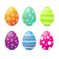 Easter eggs colorful set 
