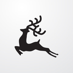 Christmas deer icon illustration